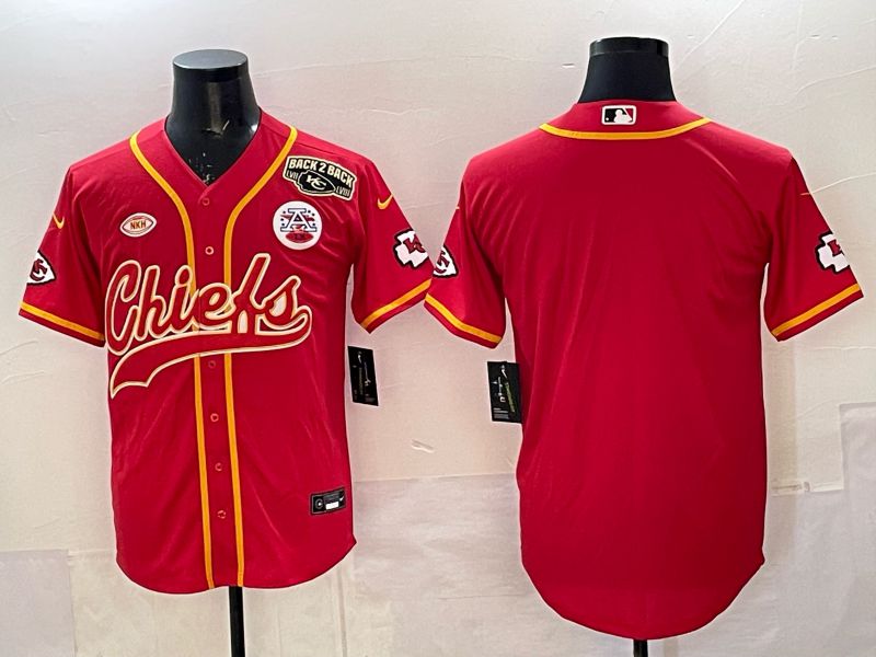 Men 2025 Nike Kansas City Chiefs Blank Red 3th generation Joint Name Limited NFL Jersey 02